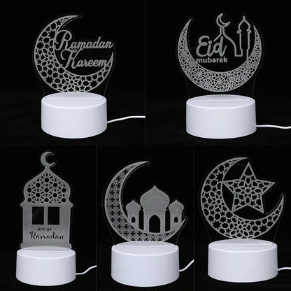 Eid Mubarak 3D Ramadan Night Light Decoration Bedroom