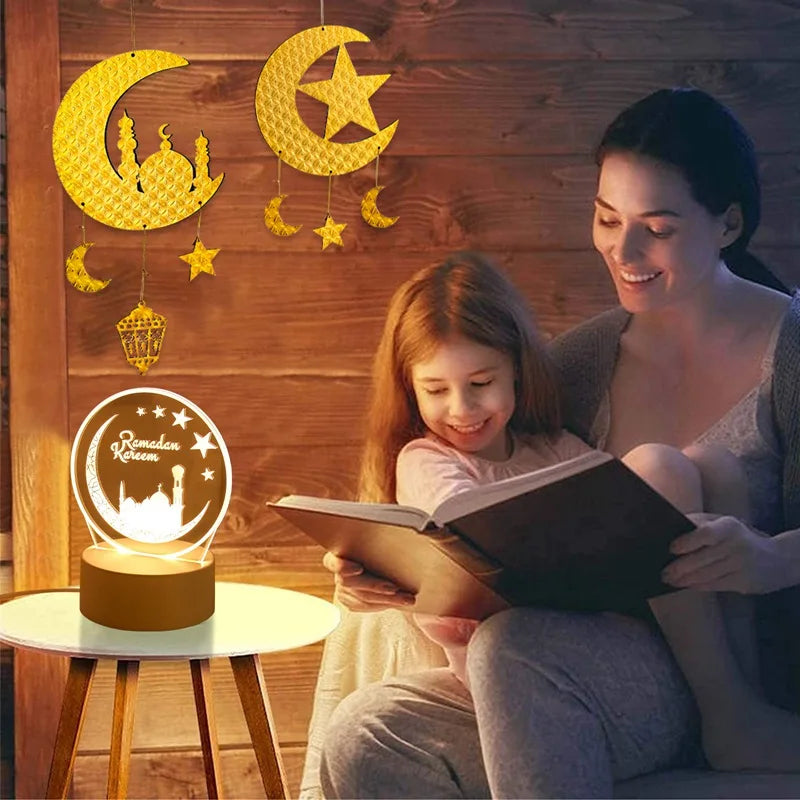 Eid Mubarak 3D Ramadan Night Light Decoration Bedroom