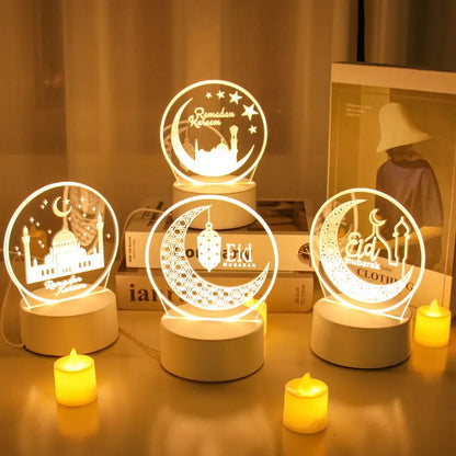 Eid Mubarak 3D Ramadan Night Light Decoration Bedroom