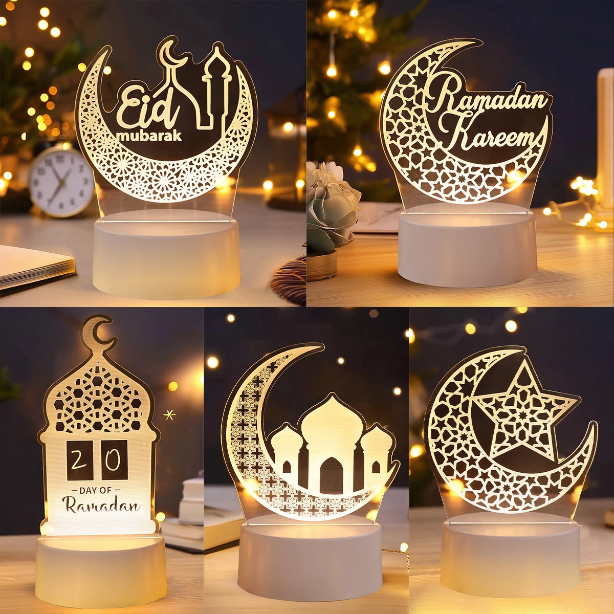 Eid Mubarak 3D Ramadan Night Light Decoration Bedroom