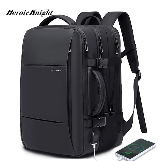 Heroic Knight Travel Backpack Men Business USB Bag Large Capacity Laptop Waterproof Backpack Bag