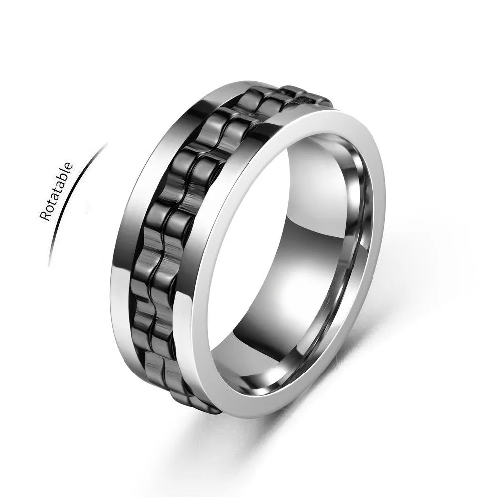 Anxiety Relieff Anti Stress Stainless Steel Ring For Men